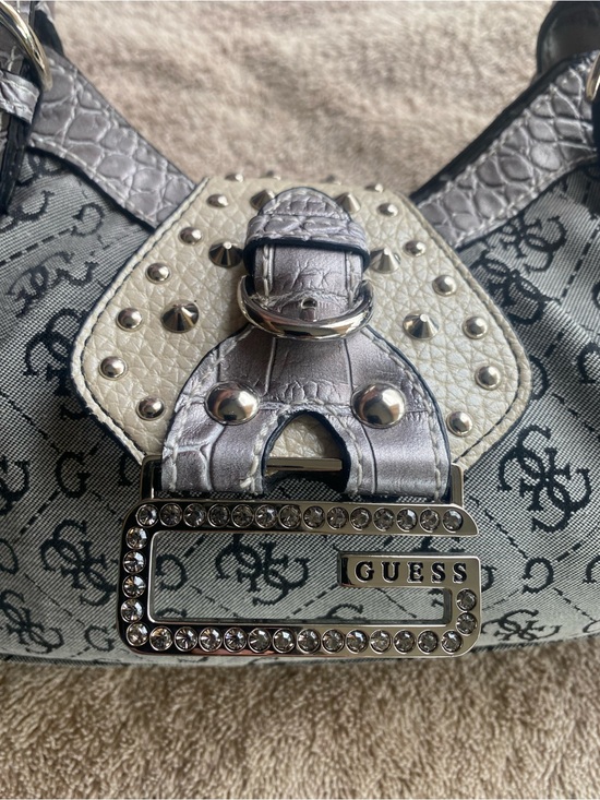 Guess Handbags - VTG GUESS Y2K Monogram Studded mini  baguette Rhinestone G Buckle Mcbling